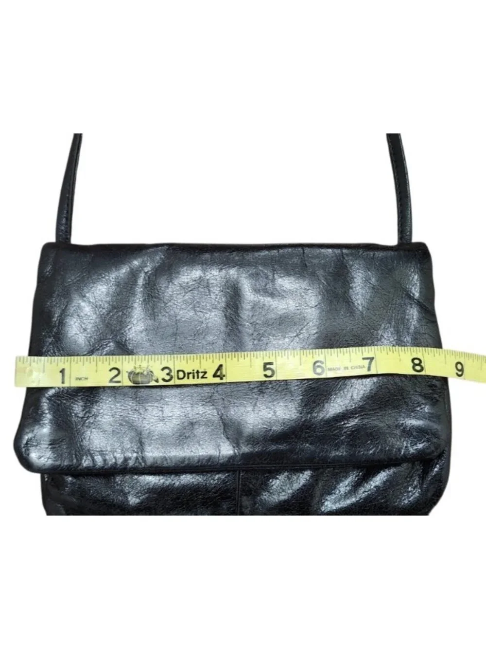 HOBO Black Leather Crossbody Bag Slim Minimalist Shoulder Purse Organizer Small